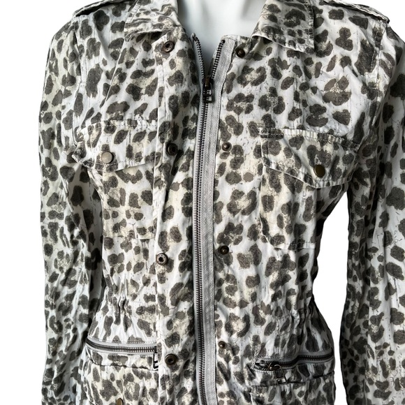 Lily Aldridge For Velvet Leopard Print Utility Jacket, Sz M - Picture 11 of 13